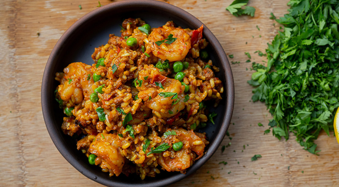 Spitzenkoch Kevin Currys Paella-Rezept mit Truthahn und Garnelen