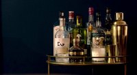 Verschiedene Gin-Marken auf einem Barwagen